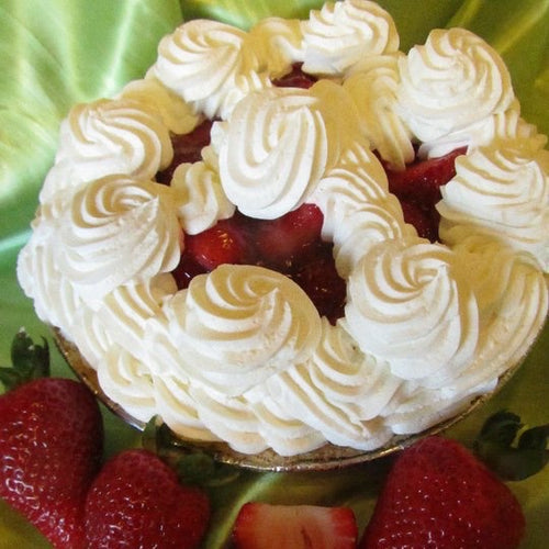 fresh strawberry pie whipped cream