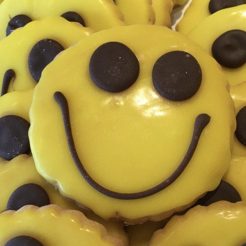 smiley face iced cookie