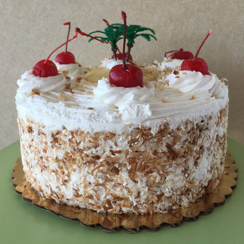 hawaiian torte cake whipped cream cherry pineapple tropical