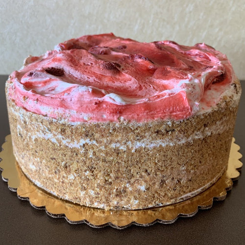strawberry whipped cream cake torte