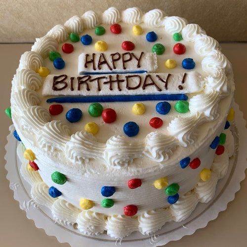 buttercream bubble dot birthday cake